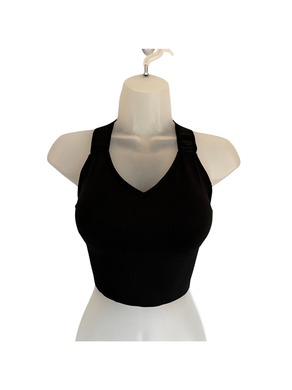 PINK Victoria's Secret Sports Bra Seamless Lightly Lined Black NWOT Small